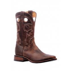 Boulet Men's Brown Wide Square Toe Cowboy Boot