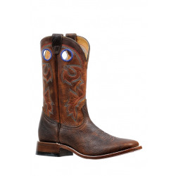 Boulet Men's Bisonte Ambergold Wide Square Toe Cowboy Boot