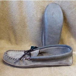 Eugene Cloutier Laurentian Chief Smoke Suede Brown Leather Moccassins