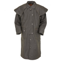 Outback Trading Men's Low Rider Brown Oilskin Duster Jacket