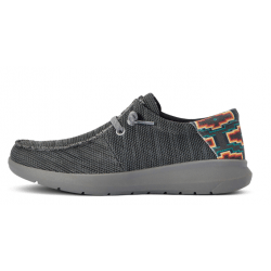 Ariat Men's Hilo Stretch Charcoal Turquoise Aztec Laced Shoe