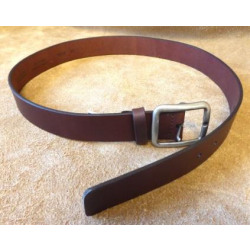 Bison Lejon Men's Plain Harness Leather Brown Belt