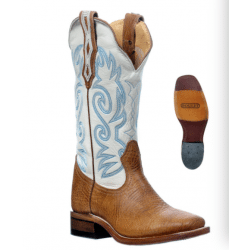 Boulet Ladies Lucious Blue Stockman Heel Western Boots