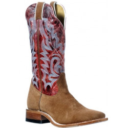 Boulet Ladies Wide Square Toe Whisky Suede Vino Rojo Western Boot