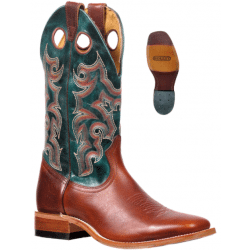 Boulet Men's Turquoise Sqare Toe Western Boots