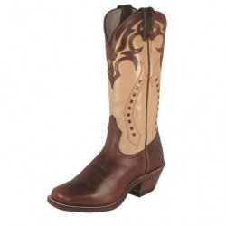Boulet Ladies Ranch Tan Fancy Stitched Western Boots