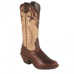 Boulet Ladies Ranch Tan Fancy Stitched Western Boots