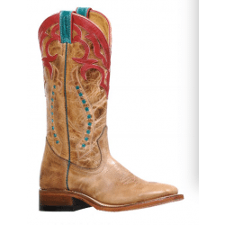 Boulet Ladie Dublin Taupe Deerlite Red Tall Western Boots