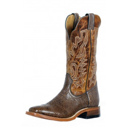 Boulet Ladies Brown Wide Square Toe Leather Sole Western Boots
