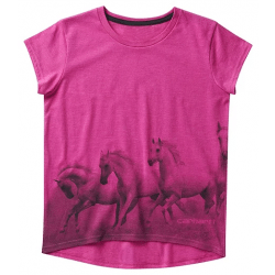 Carhartt Toddler Girl's Running Horses Raspberry Pink T Shirt