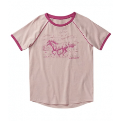 Carhartt Toddler Girl's Etched Horse Pink T Shirt