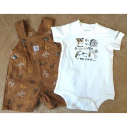 Carhartt Toddler Tool Graphic Onesie And Canvas Shortall