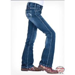 Cowgirl Tuff Girl's Medium Wash Edgy Jeans