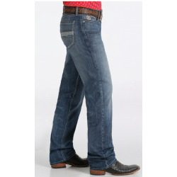Cinch Men's Grant Medium Stone Was Relaxed Fit Boot Cut Jeans