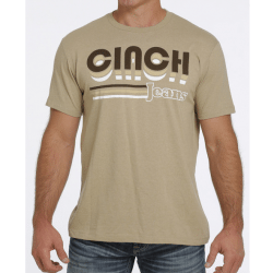 Cinch Men's Khaki Cinch Logo T Shirt