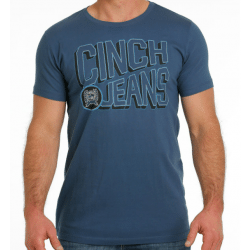 Cinch Men's Heather Blue Cinch Logo Tee