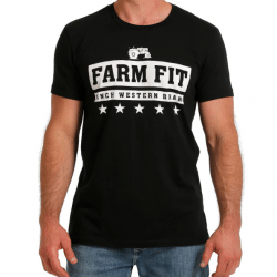Cinch Men's Black Farm Fit Graphis Logo Tee
