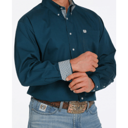 Cinch Men's Solid Teal Button Contrast Shirt