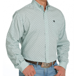 Cinch Men's Green Navy Medallion Button Front Western Shirt