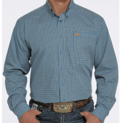 Cinch Men's Turquoise Print Button Western Shirt