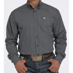 Cinch Men's Navy Geo Print Long Sleeve Button Western Shirt