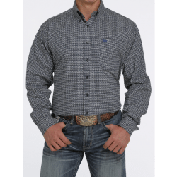 Cinch Men's Navy Weave Pattern Button Western Shirt