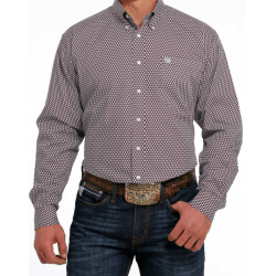 Cinch Men's Purple Geo Pattern Button Western Shirt