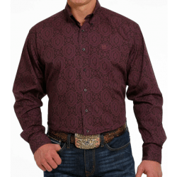 Cinch Men's Brown Paisley Pattern Button Western Shirt