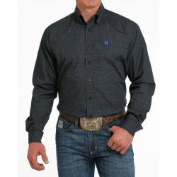 Cinch Men's Long Sleeve Button Black Navy Geo Print Western Shirt