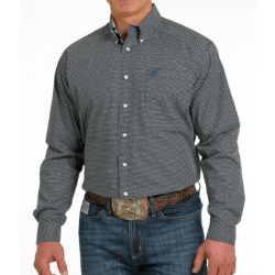Cinch Men's Long Sleeve Button Grey Geo Print Western Shirt
