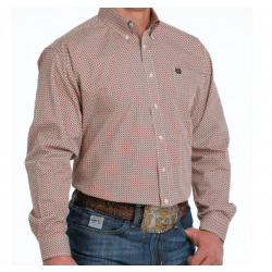 Cinch Men's Geo Burgundy Print Button Western Classic Shirt