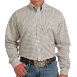 Cinch Men's White Gold Dot Print Button Western Shirt
