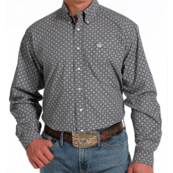 Cinch Men's Classic Fit Navy Geo Print Button Western Shirt