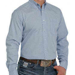 Cinch Men's Modern Fit Button Long Sleeve Light Blue Wester Shirt