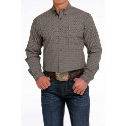 Cinch Men's Modern Fit Brown Print Button Western Shirt