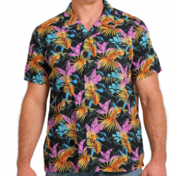 Cinch Men's Saddle Bronc Hawaiin Print Black Short Sleeve Shirt