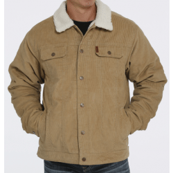 Cinch Mens Sherpa Lined Khaki Trucker Jacket