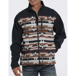 Cinch Mens Navy Southwestern Print Bonded Jacket