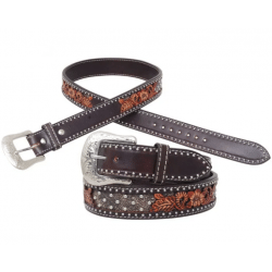 Circle Y Dark Flash Arizona Leather Belt 1008-BT