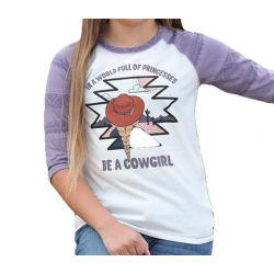 Cruel Girl's Graphic Logo Be A Cowgirl Purple Long Sleeves Tee