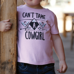 Cruel Girl Toddler Pink Can't Tame A Cowgirl Logo T Shirt
