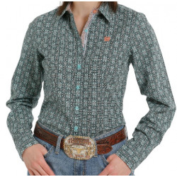 Cruel Ladies Multi Print Long Sleeve Button Western Shirt