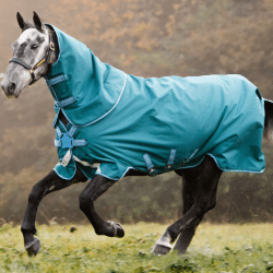 Horseware Ireland Amigo Bravo 12 Plus 100g Lite Turnout Blanket Storm Green