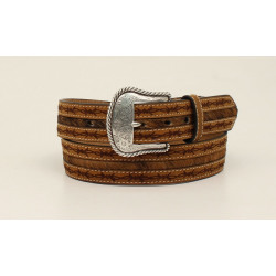 Brown 1.5" Barbed Wire Edge Fur Belt