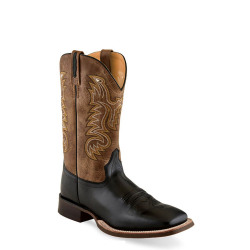Old West Men's Board Square Toe Black Western Boots