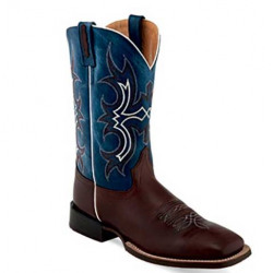 Old West Men's Navy Blue Board Square Toe Western Boots