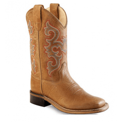 Old West Youth Tan Cowboy Boots BSY1818