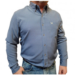 Panhandle Men's Long Sleeve Blue Print Western Shirt