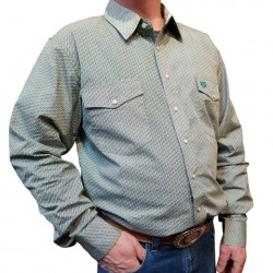 Panhandle Men's Evergreen Print Snap Western Shirt