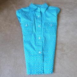 Panhandle Girls Blue Geometric Print Long Sleeve Snap Western Shirt